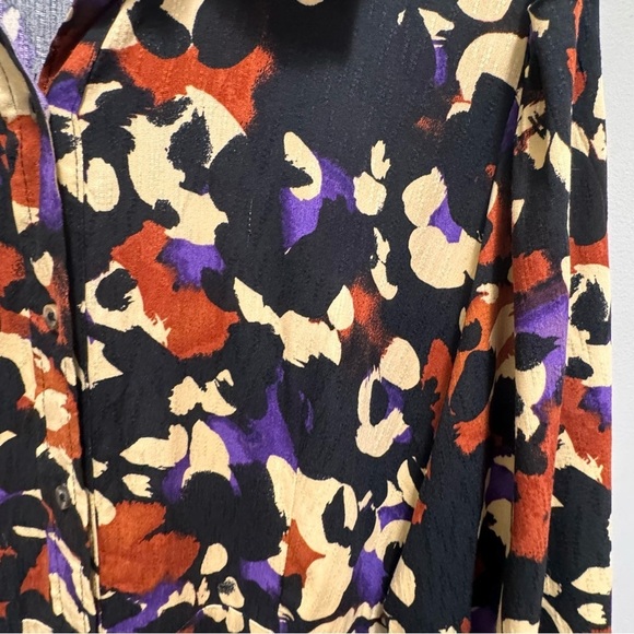 Selected Femme Abstract-Print Maxi Shirtdress Size 42= Size XL - Picture 6 of 12